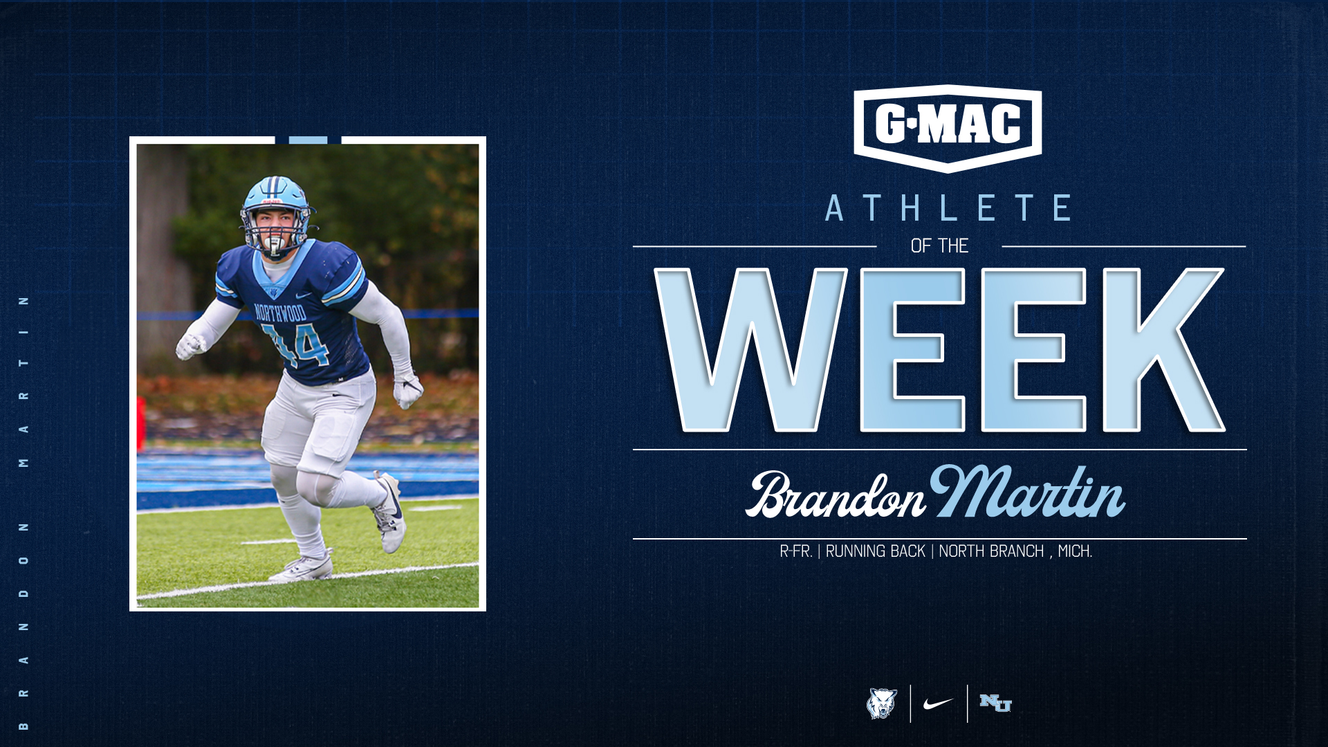 Brandon Martin Named G-MAC Special Teams Athlete of the Week