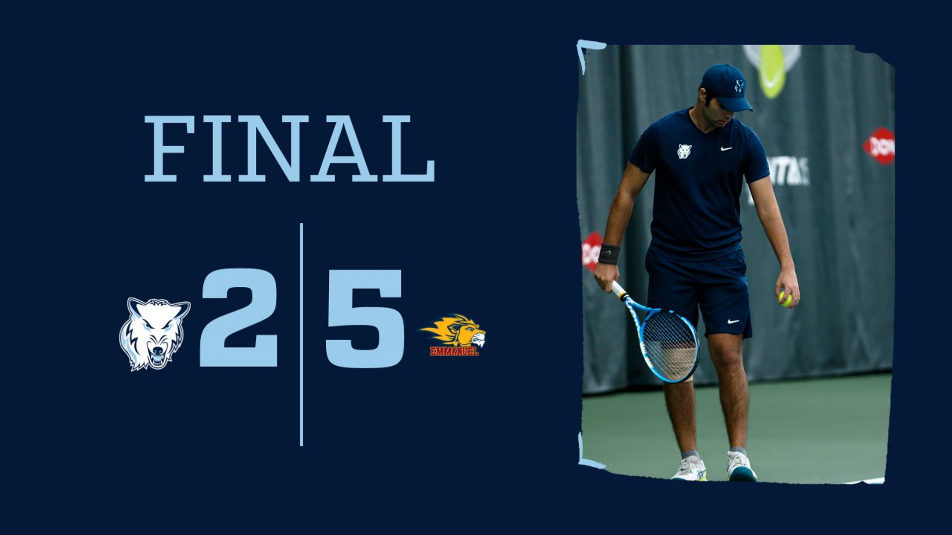 Men's Tennis Not Able to Hold on to Early lead against Emmanuel (GA)