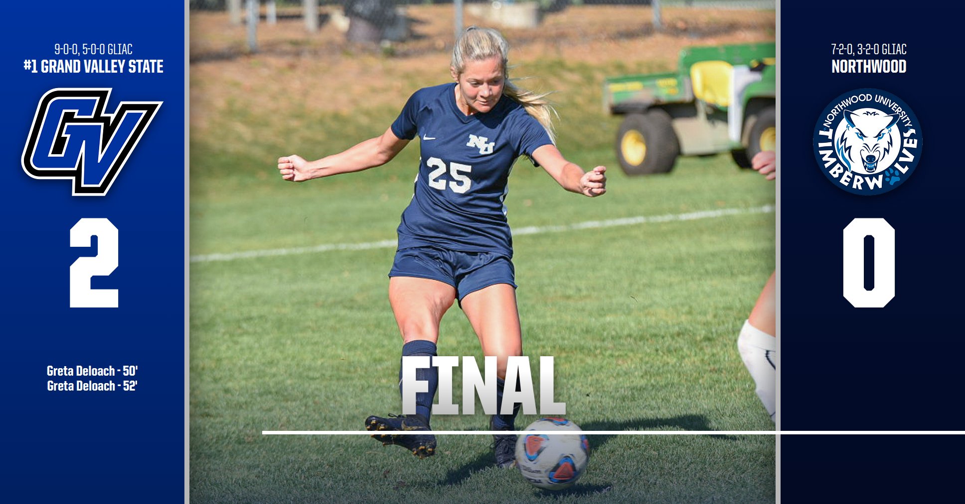 Women's Soccer Loses 2-0 To No. 1 Grand Valley State