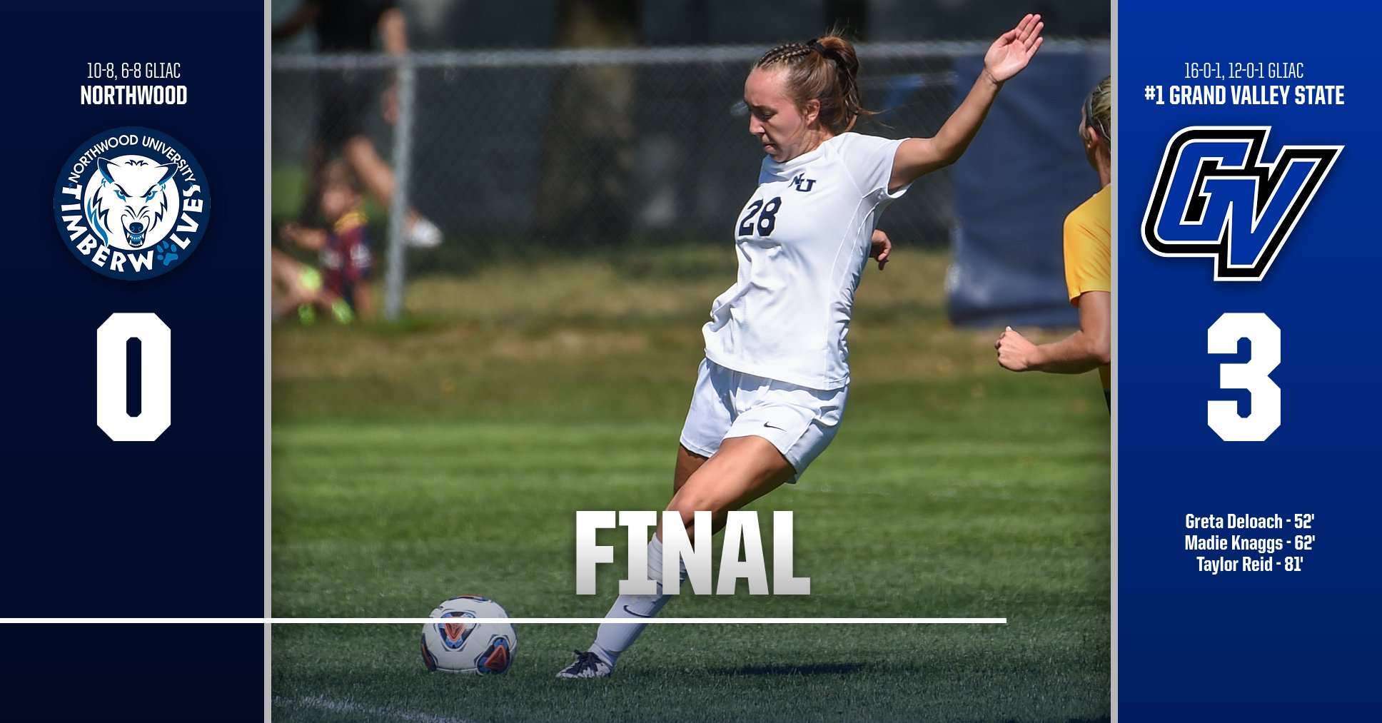 Women's Soccer Drops 3-0 Match At No. 1 Grand Valley State