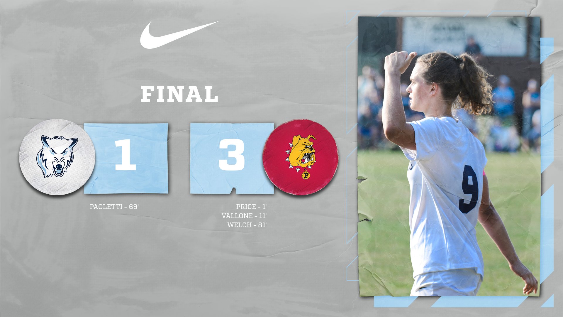 Women's Soccer Falls At No. 6 Ferris State, 3-1