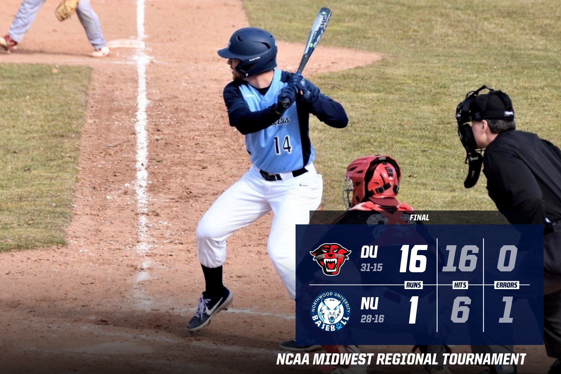 Baseball Drops 16-1 Game To Davenport At NCAA Midwest Regional