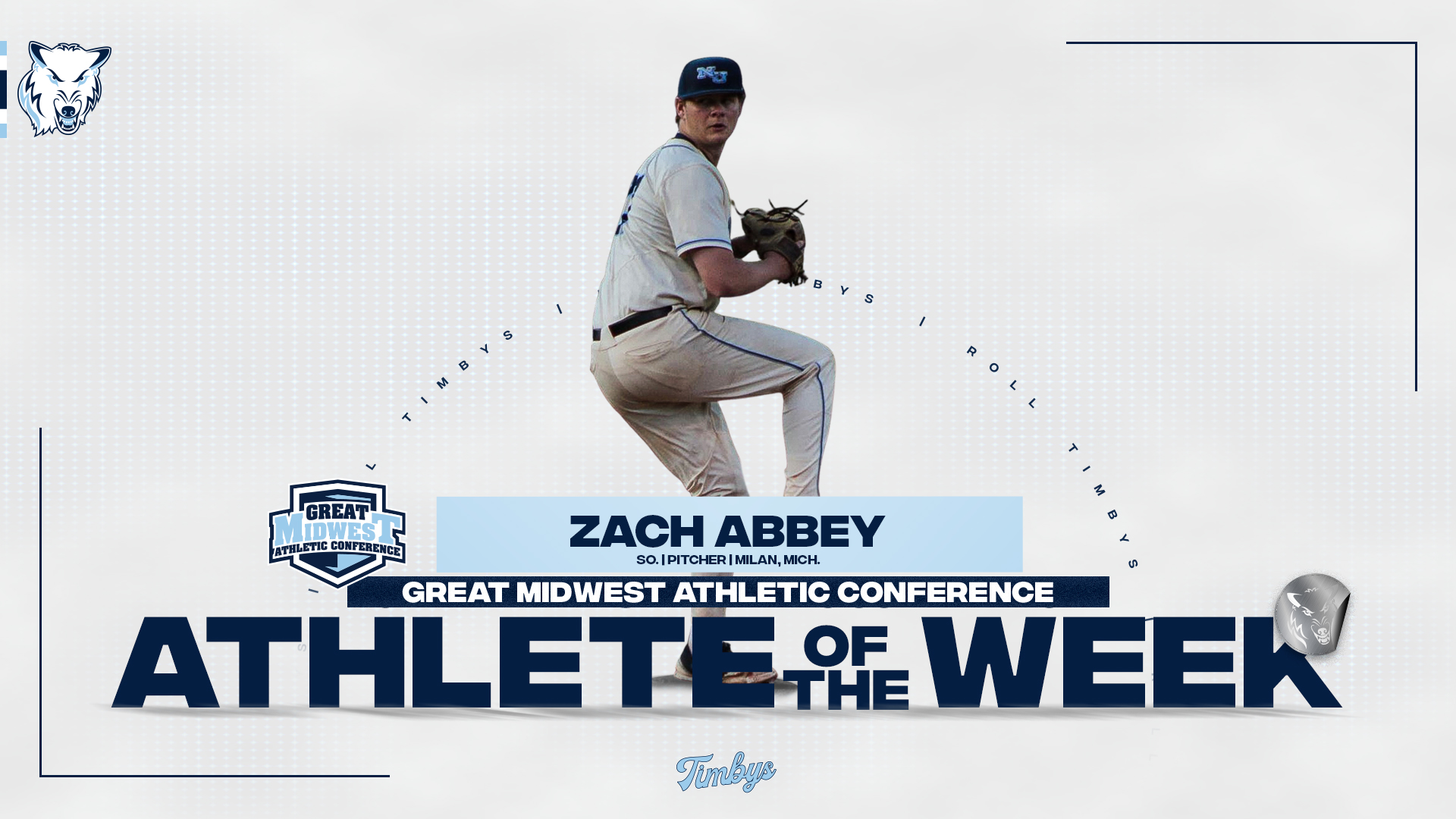 Zach Abbey Named G-MAC North Division Pitcher of the Week