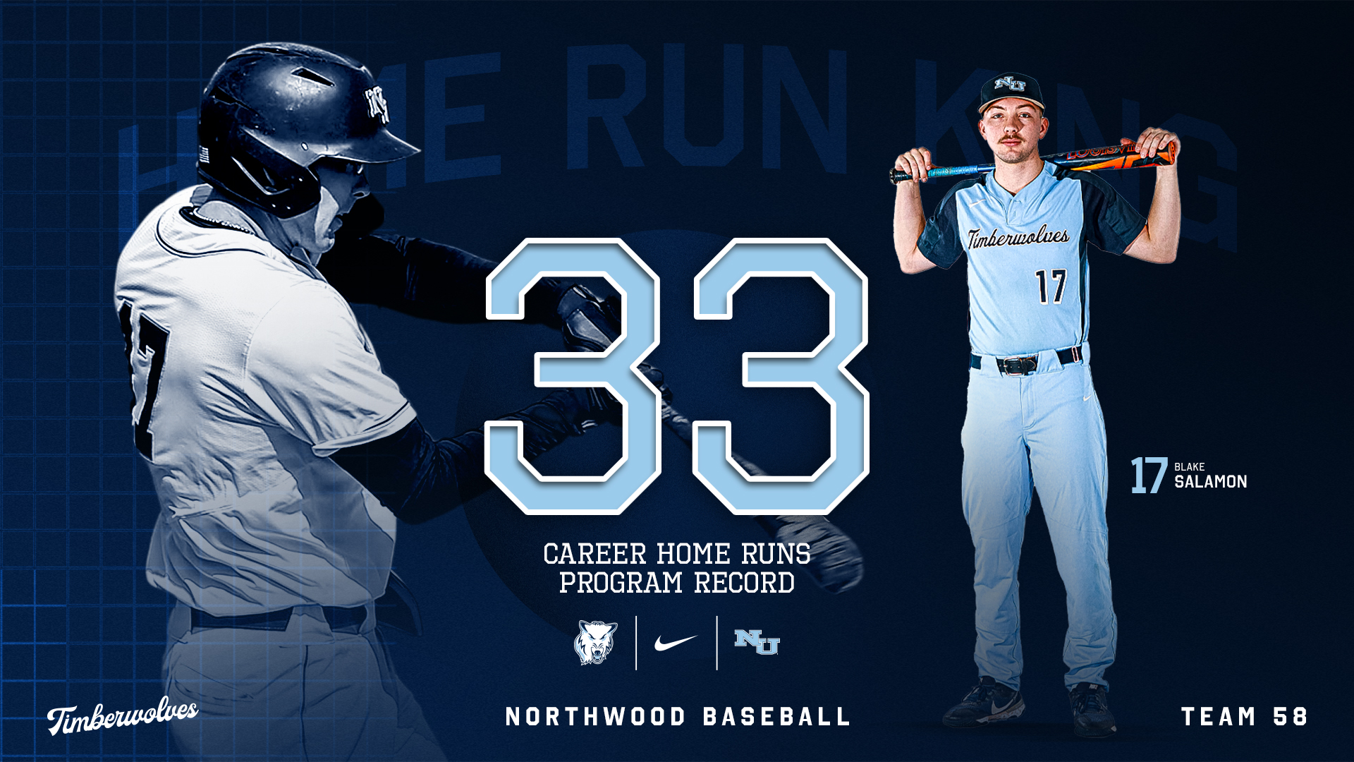 Blake Salamon Sets NU Home Run Record In Wild 30-17 Win Over Grand Valley State