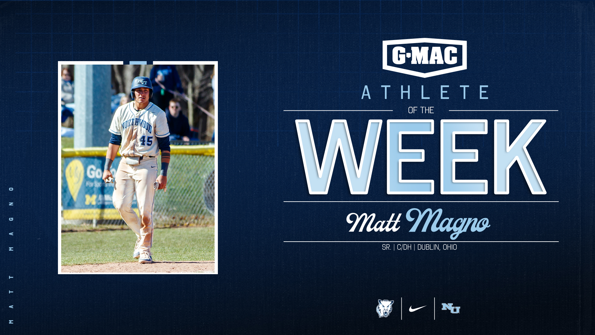 Matt Magno Named G-MAC Baseball Player of the Week