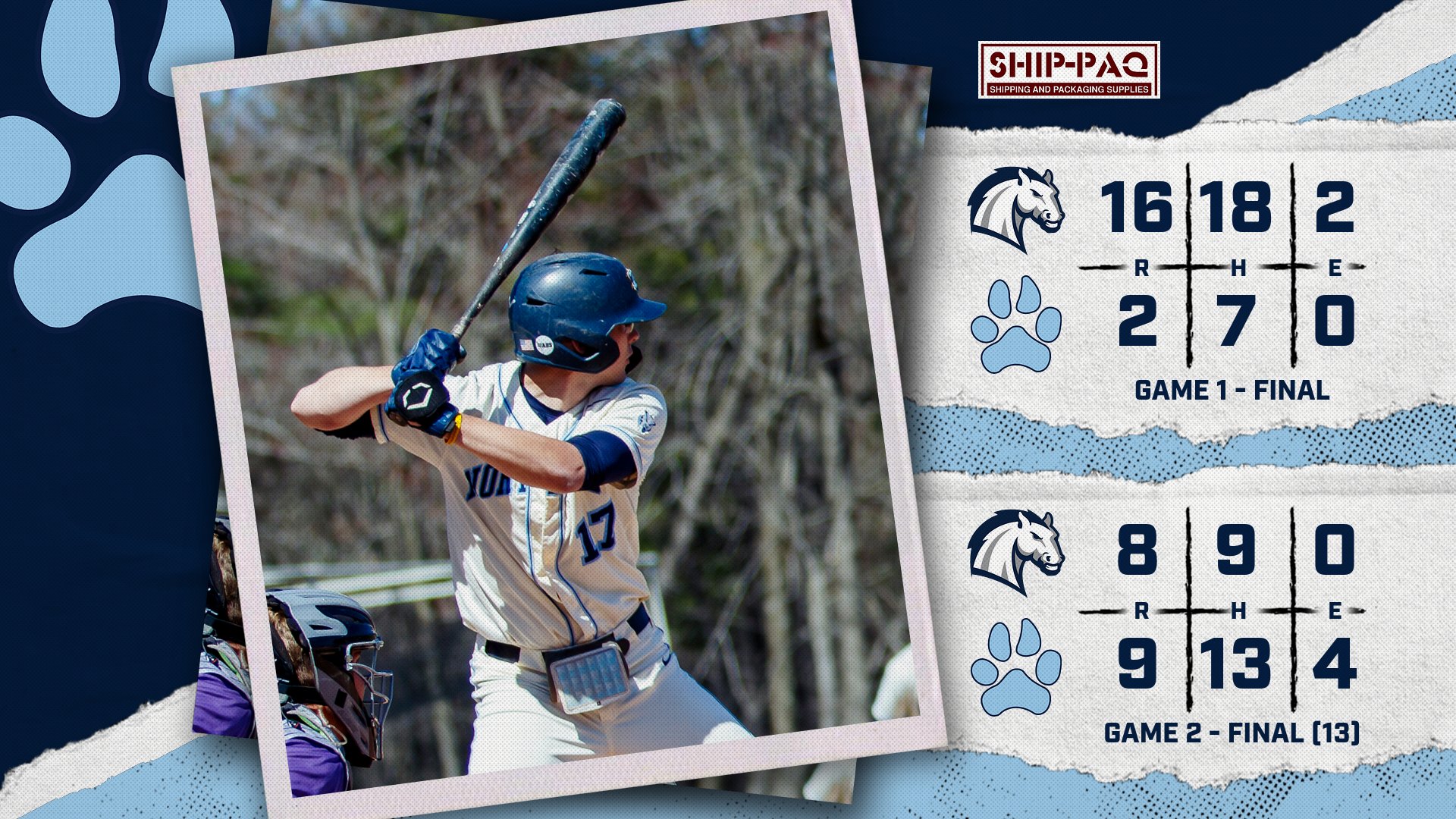 Baseball Earns Split With Hillsdale - NU Takes Dramatic 9-8 13 Inning Victory In Game Two
