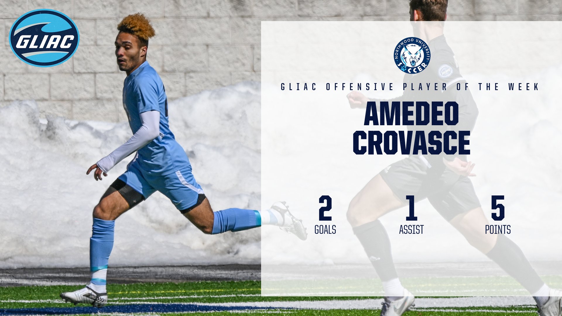 Amedeo Crovasce Named GLIAC Men's Soccer Offensive Player of the Week