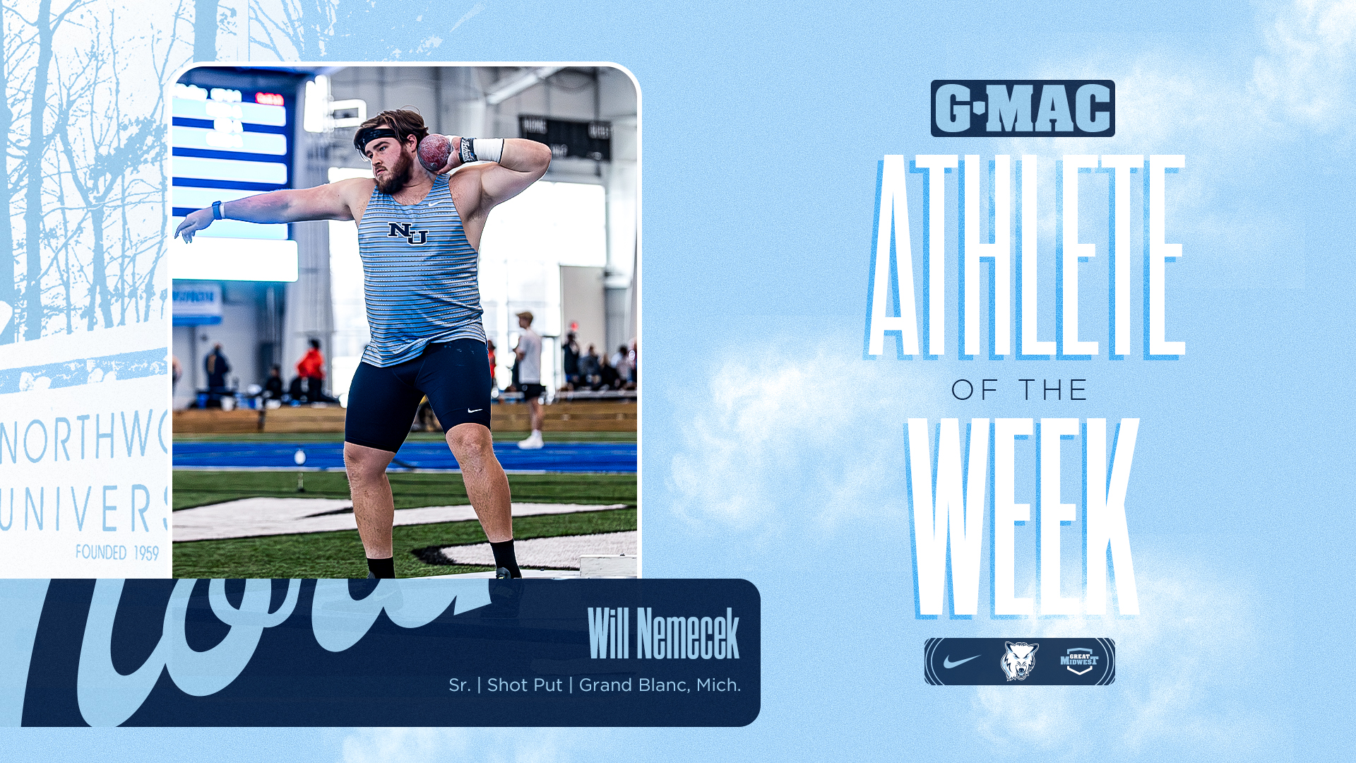 Nemecek Earns G-MAC Athlete Of The Week For The Northwood Throws Squad