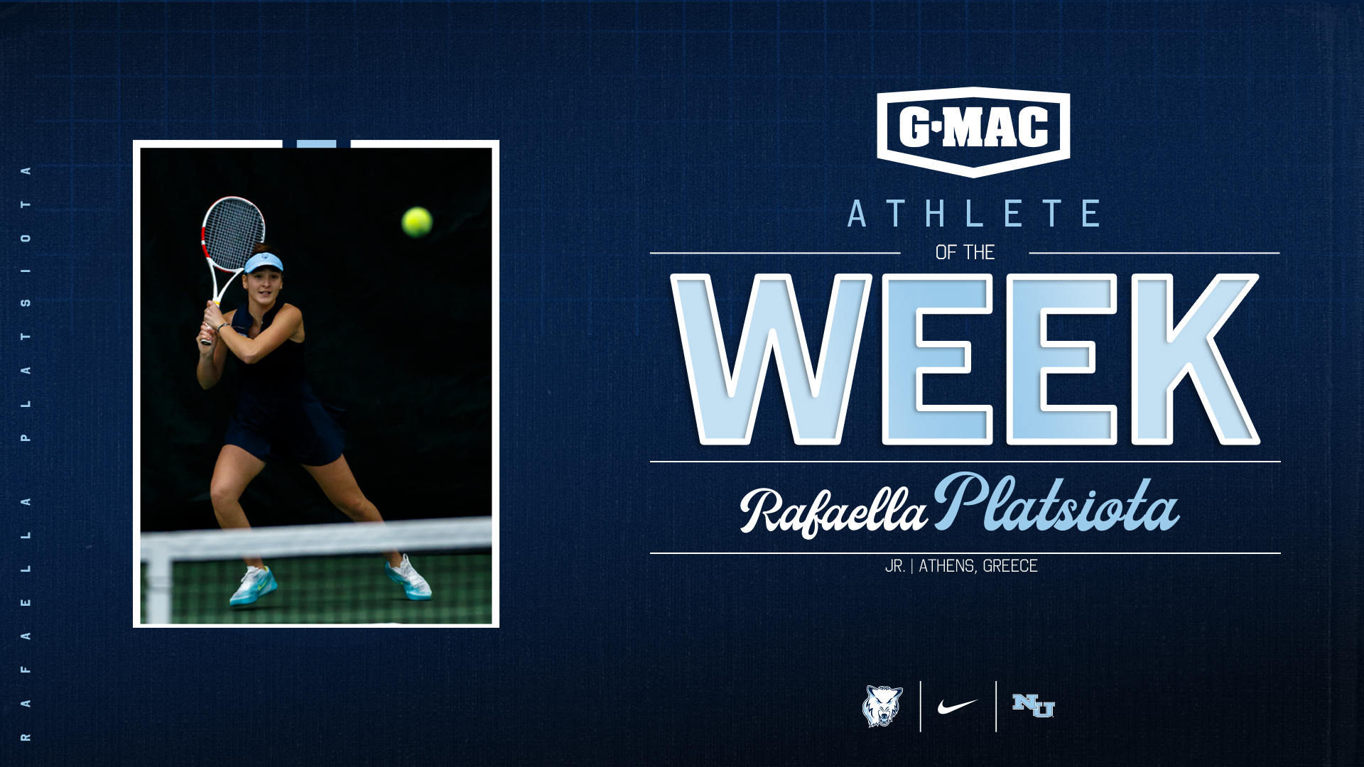Rafaella Platsiota Earns G-MAC Women's Tennis Athlete of the Week